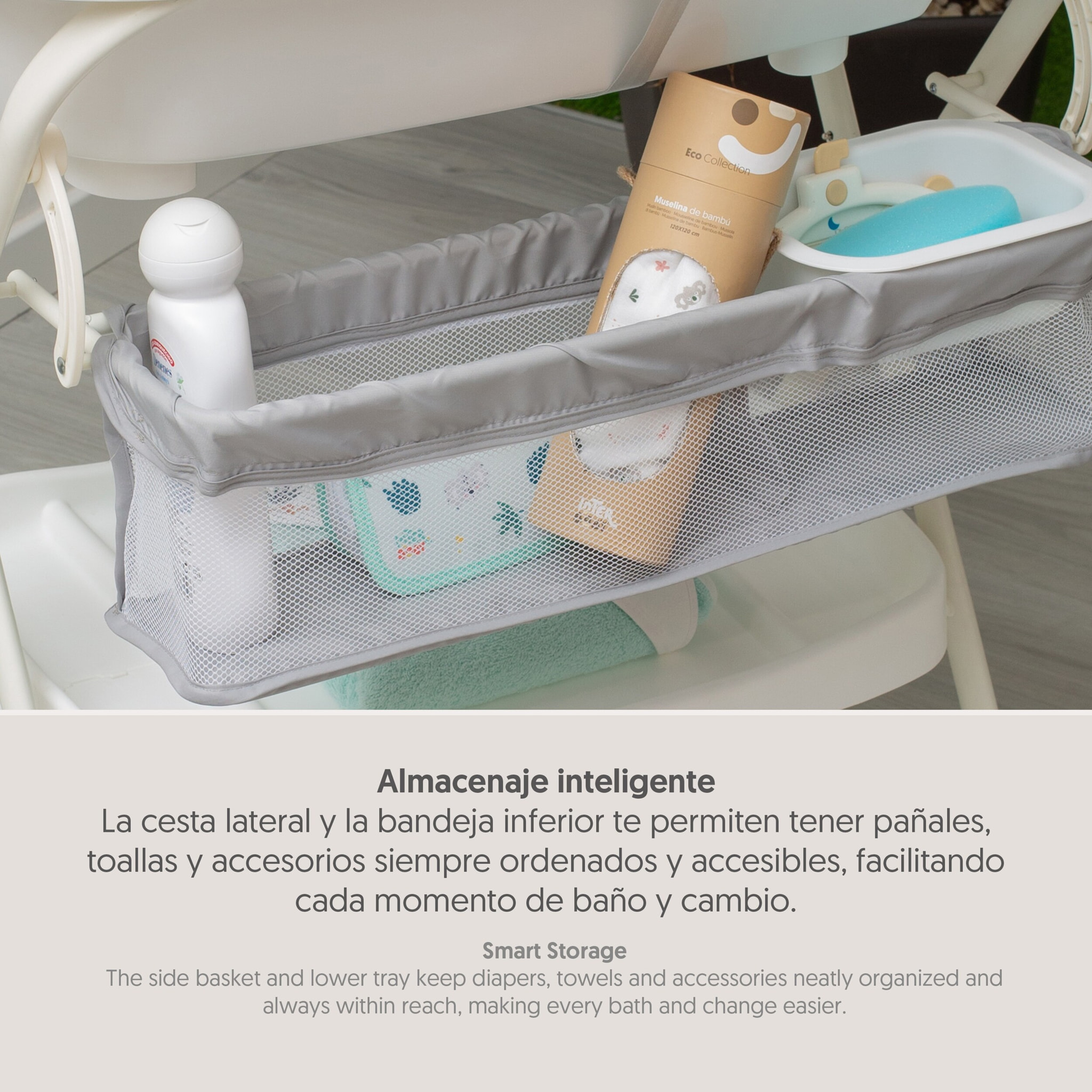 Bañera Bebe Plegable con Cambiador y Hamaca, modelo Estrellas