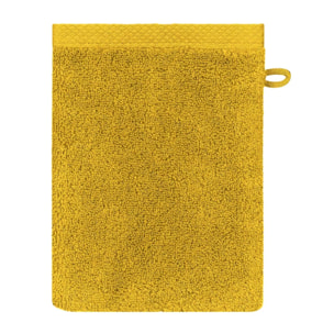 Gant de toilette pur coton 550 g/m² uni orange Elea safran