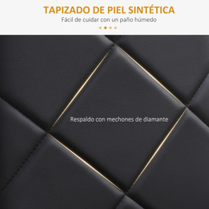 Juego de 4 Sillas de Comedor Nórdicas Sillas de Cocina Tapizadas de Piel Sintética con Patas de Acero Carga 120 kg para Salón 41x50x97 cm Negro