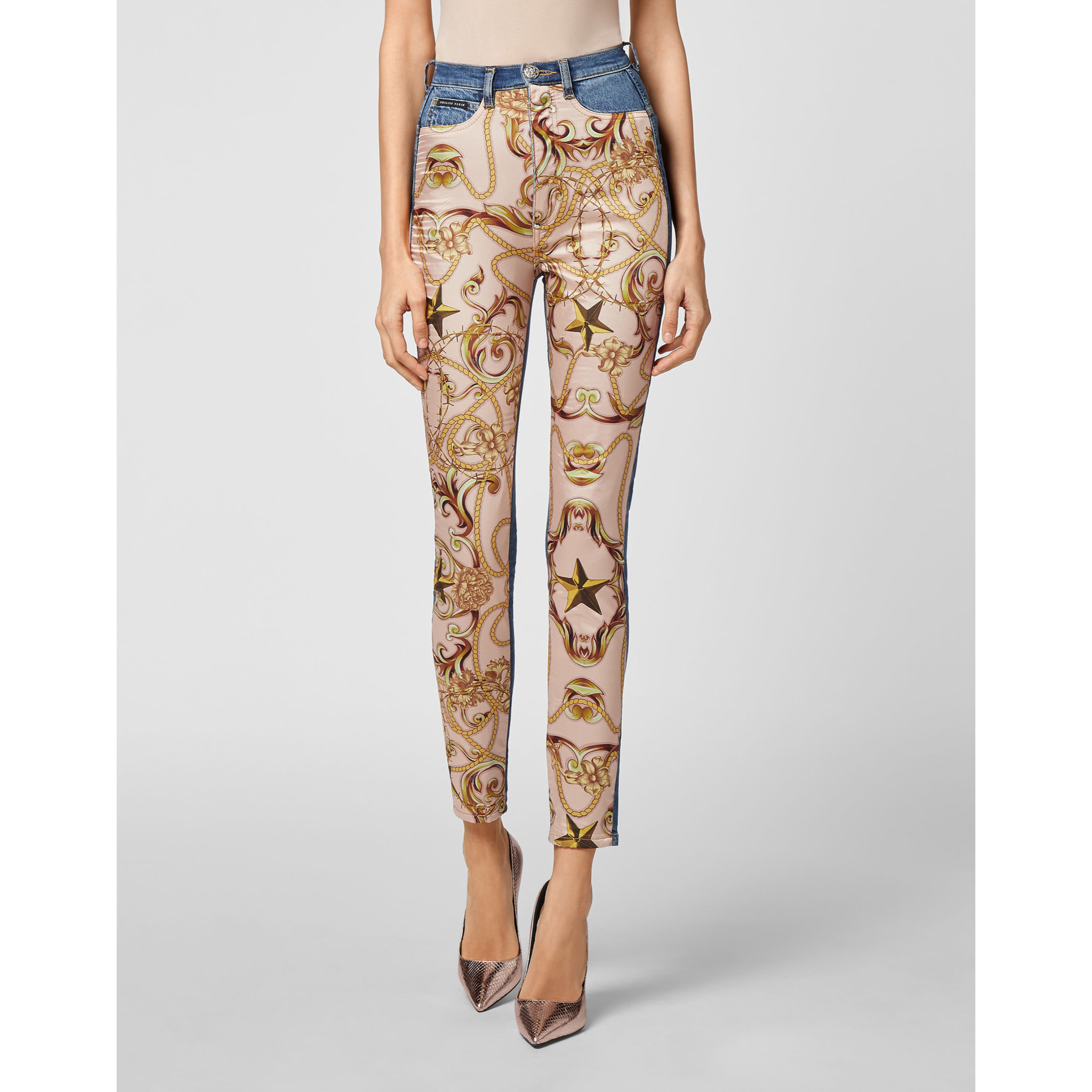 PHILIPP PLEIN Jegging de cintura alta NEW BAROQUE