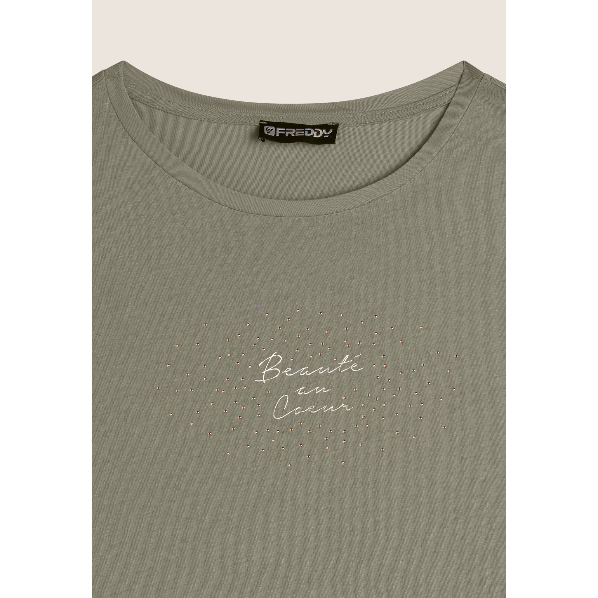 T-shirt regular con grafica oro chiaro