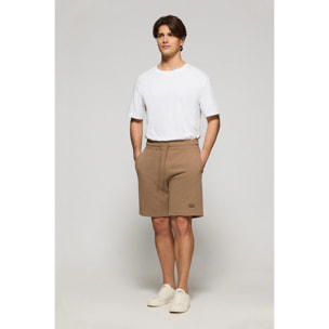 Bermuda Jonas in cotone moka relaxed fit con toppa in twill in gomma Polo Club