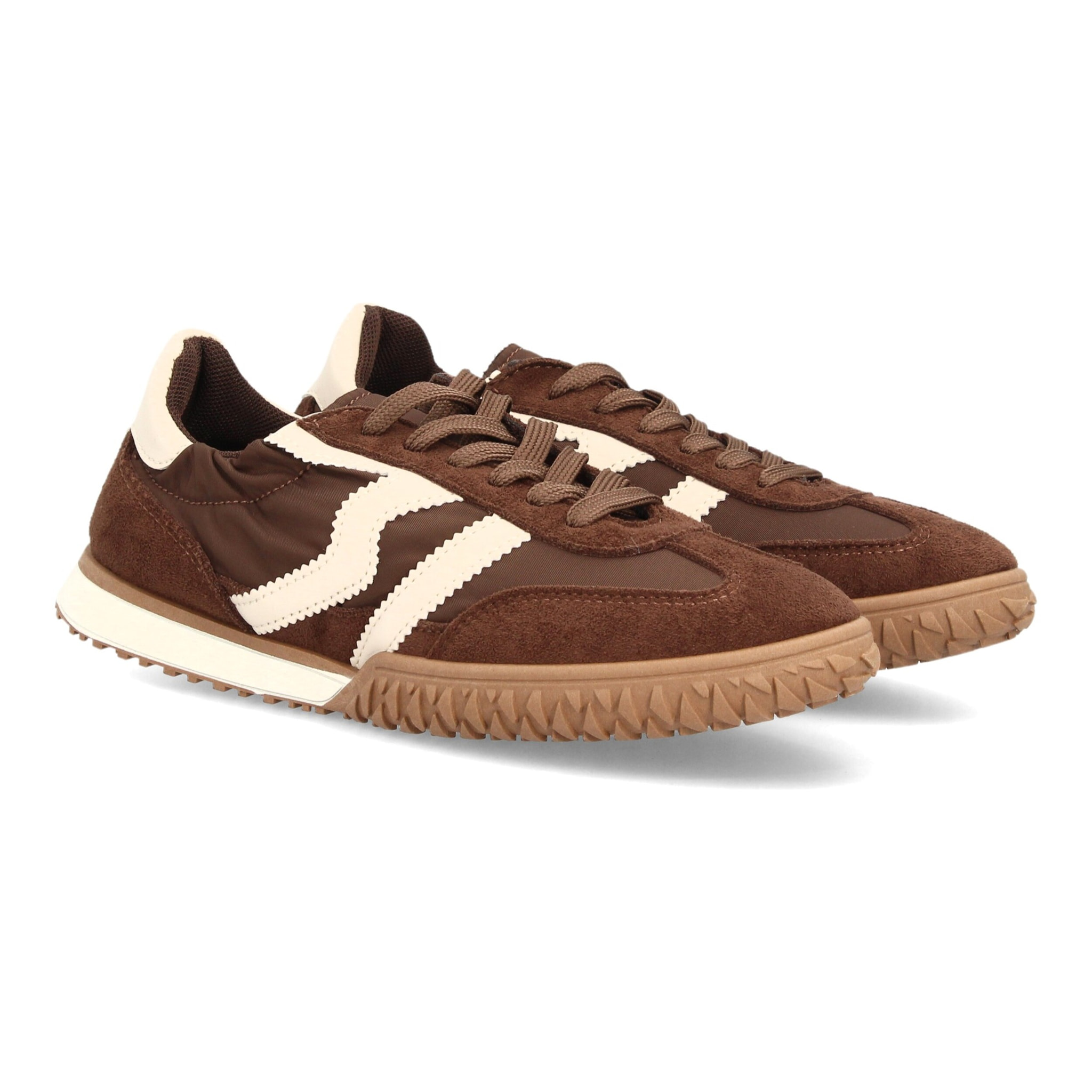 Zapatillas casual retro con cordones y elástico para mujer