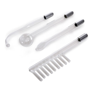 Electroterapia de alta frecuencia, instrumento de belleza portátil. Incluye 4 cabezales.