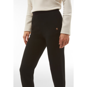 Pantaloni in felpa bonded effetto lana a trecce