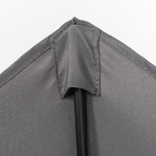 Sombrilla de Terraza Exterior Ø2x2 m Parasol de Terraza Exterior con Techo de Ventilación y Poste Desmontable de Aluminio Sombrilla para Jardín Patio Gris Oscuro