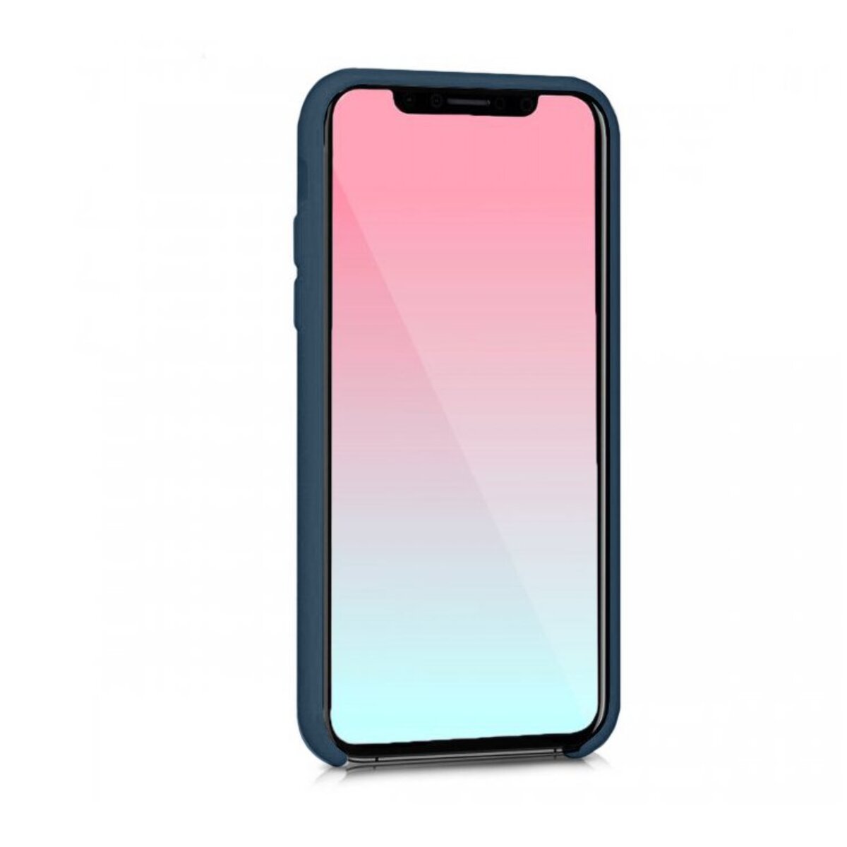 Coque iPhone XR Silicone liquide Bleu Marine + 2 Vitres en Verre trempé Protection écran Antichocs