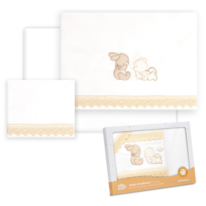 Triptico Coche Oso Tumbado Conejito Bco/Beig