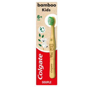 Pack de 12 - Brosse à dents enfant Colgate Bambou avec Brins infusés au Charbon Souple