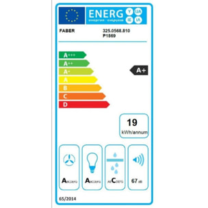 Hotte décorative murale FABER TSPG 600 INOX/VERRE NOIR