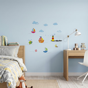 Stickers Muraux décoration adhésifs Bateaux et Nuages