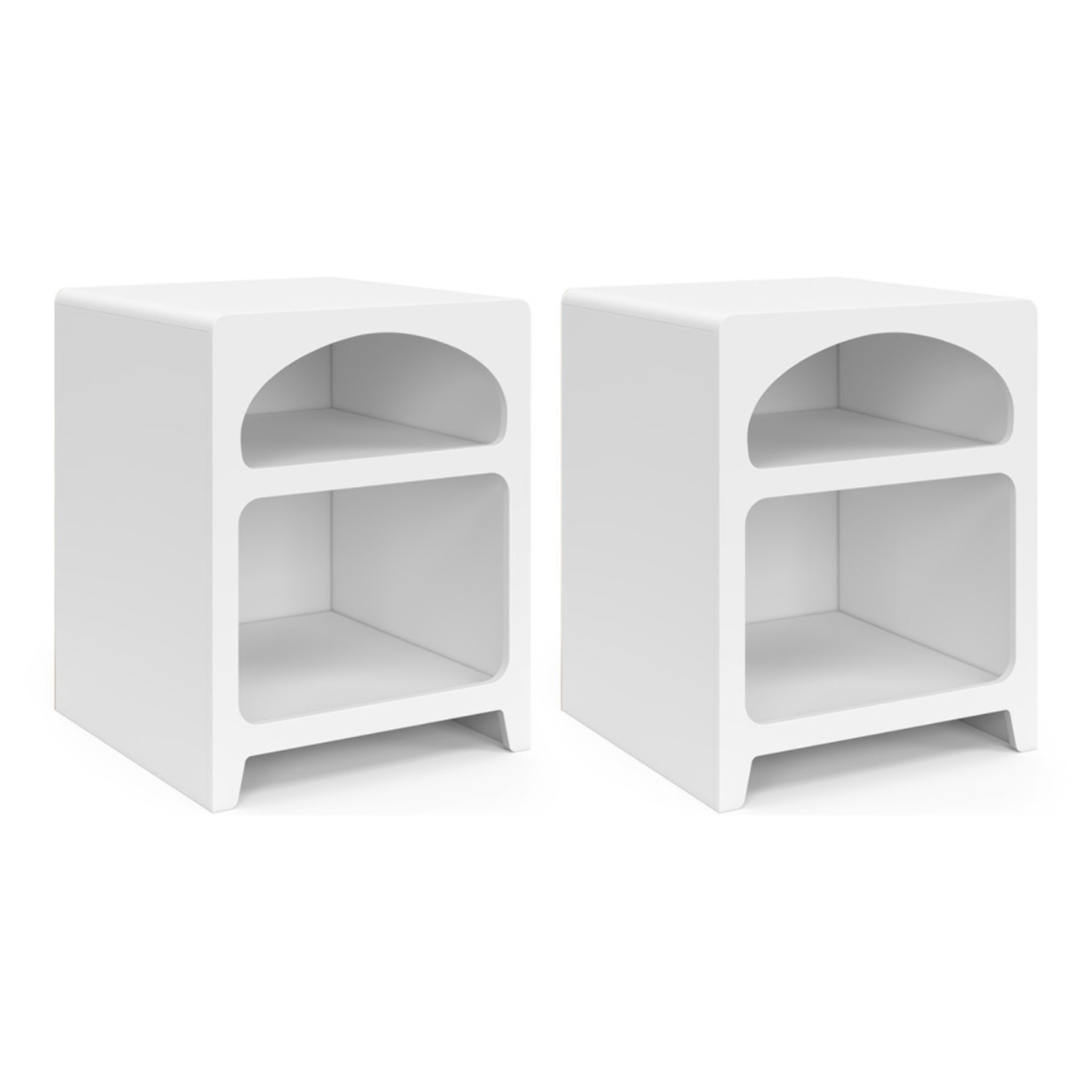 Tables de chevet organiques blanches - lot de 2