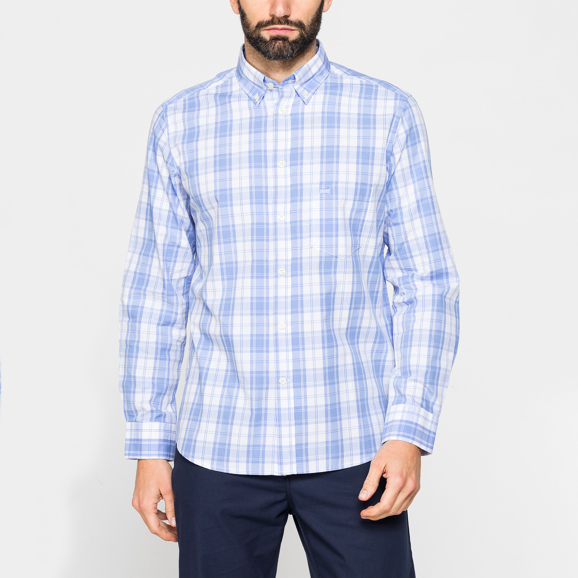 CAMICIA BUTTON-DOWN CON MANICA LUNGA E TASCHINO