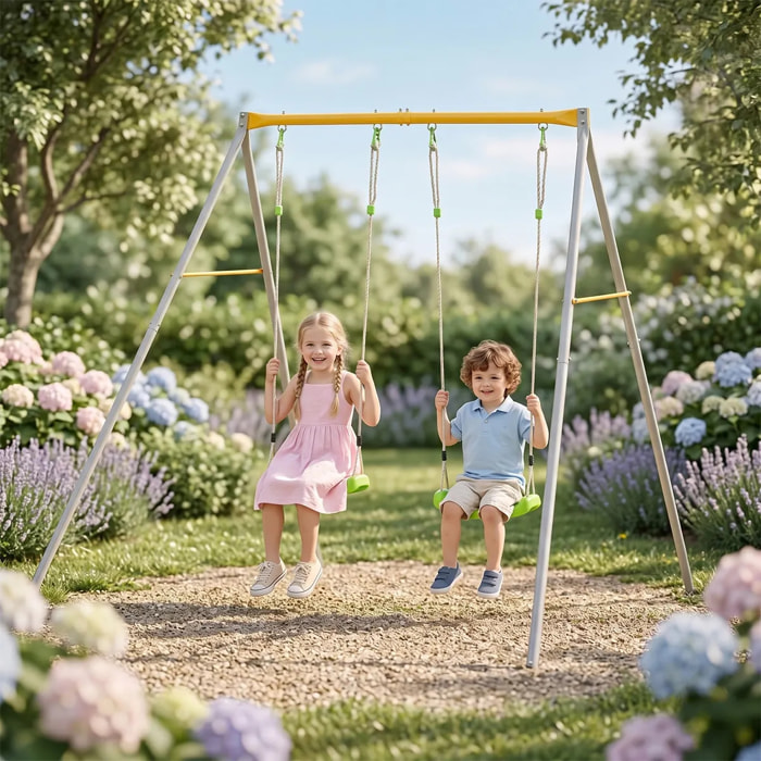 Portique métal 1,90 m Agility DUETTO - 2 enfants