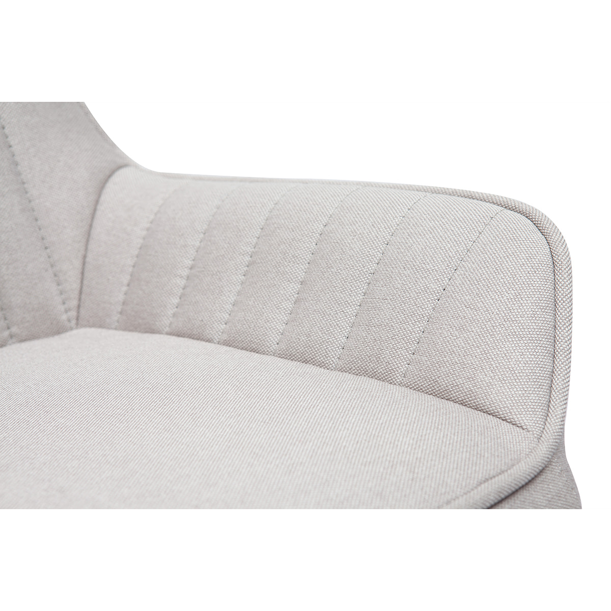 Tabourets de bar réglables en tissu beige et métal noir (lot de 2) RONNIE