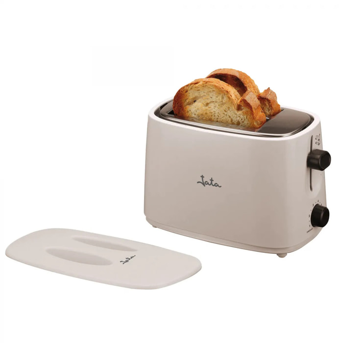Tostadora JATA TT331 con dos ranuras anchas. 6 niveles de tostado. Con tapa