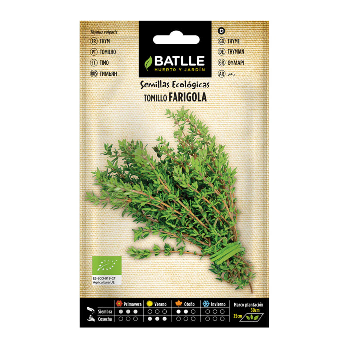 Semillas ecológicas de Tomillo Batlle