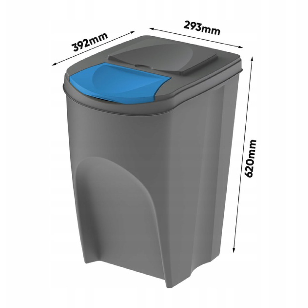 Juego de 3 cubos de reciclaje 105L Prosperplast Sortibox, gris