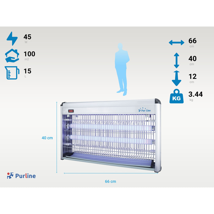Mata insectos profesional 43W con luz ultravioleta ZZAP 40 PURLINE