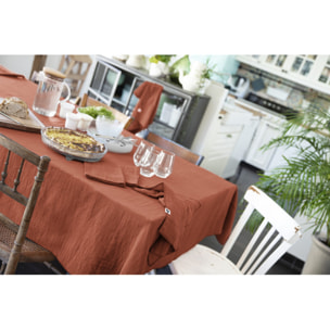 Lot de 3 serviettes 40x40 cm en gaze de coton - 10 coloris - GAIA
