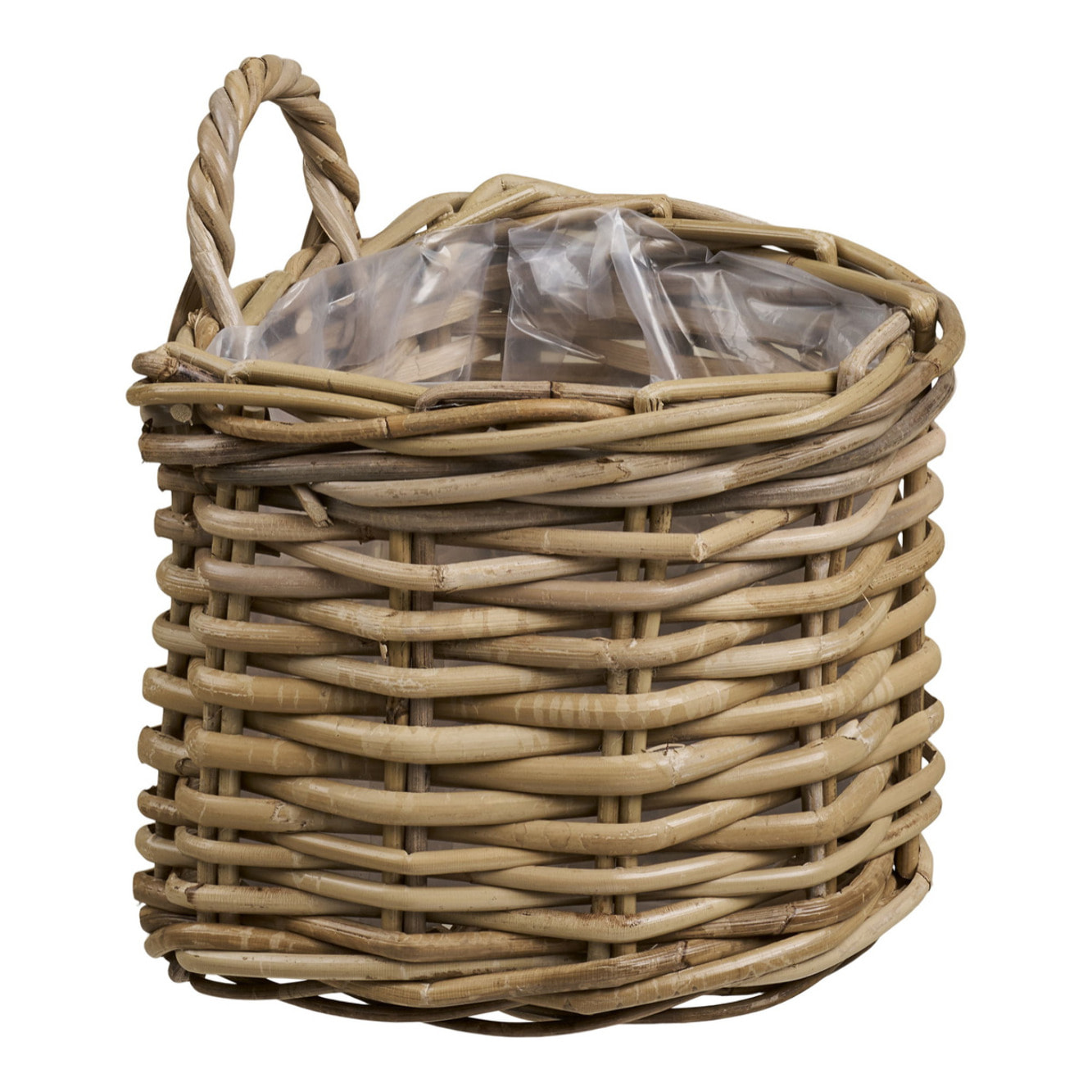 Cesta Keli in kubu rattan naturale con manico 37×23×27 cm