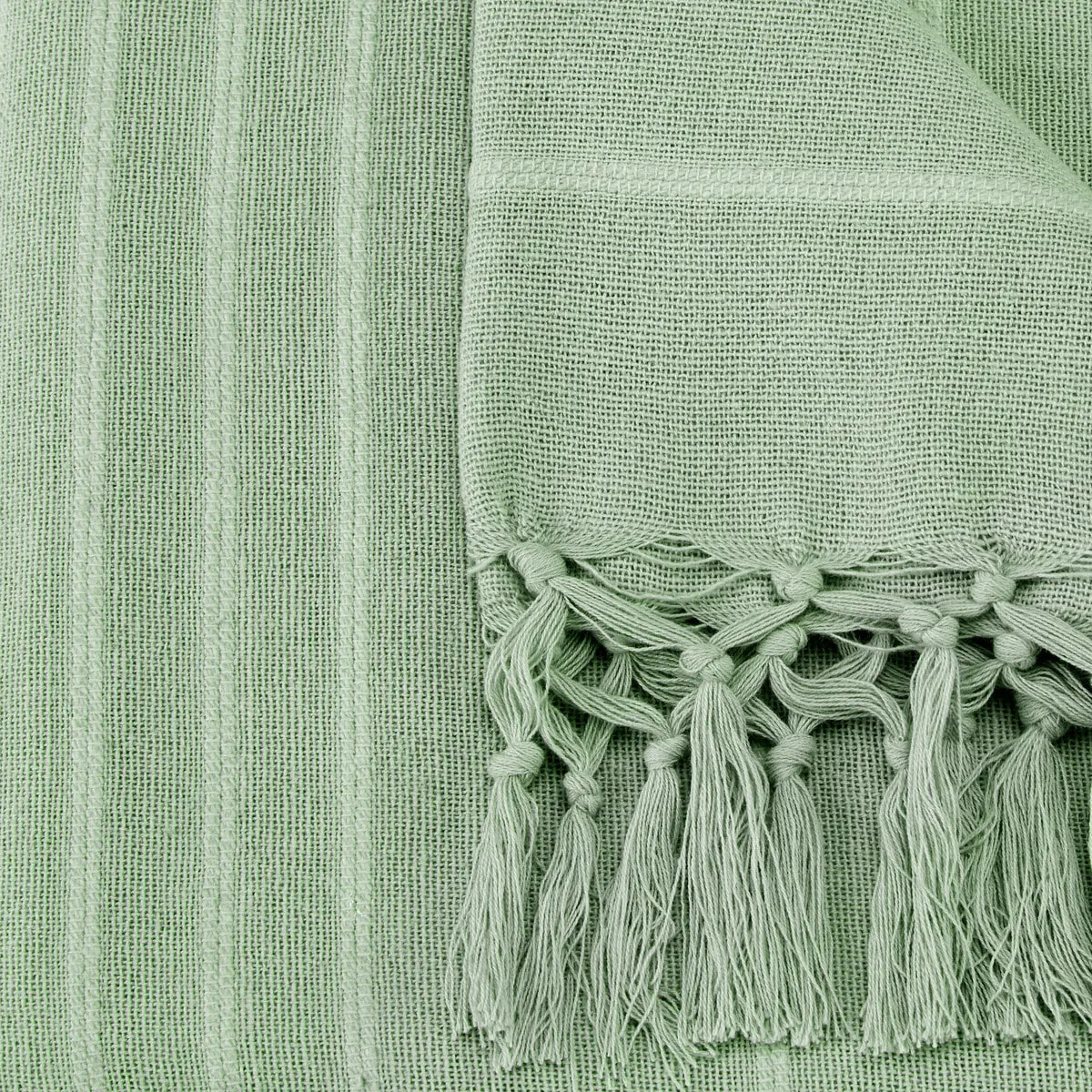 Jeté de lit Anjali 220x160 vert céladon en coton