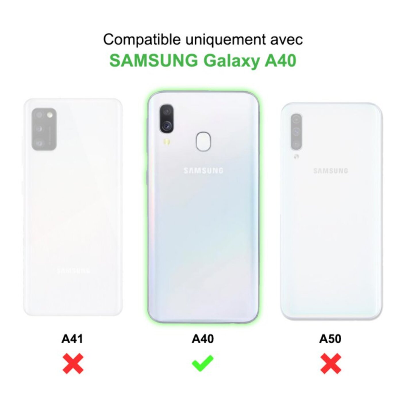 Coque Samsung Galaxy A40 Vert Foret Silicone liquide + 2 Vitres en Verre trempé Protection écran Antichocs