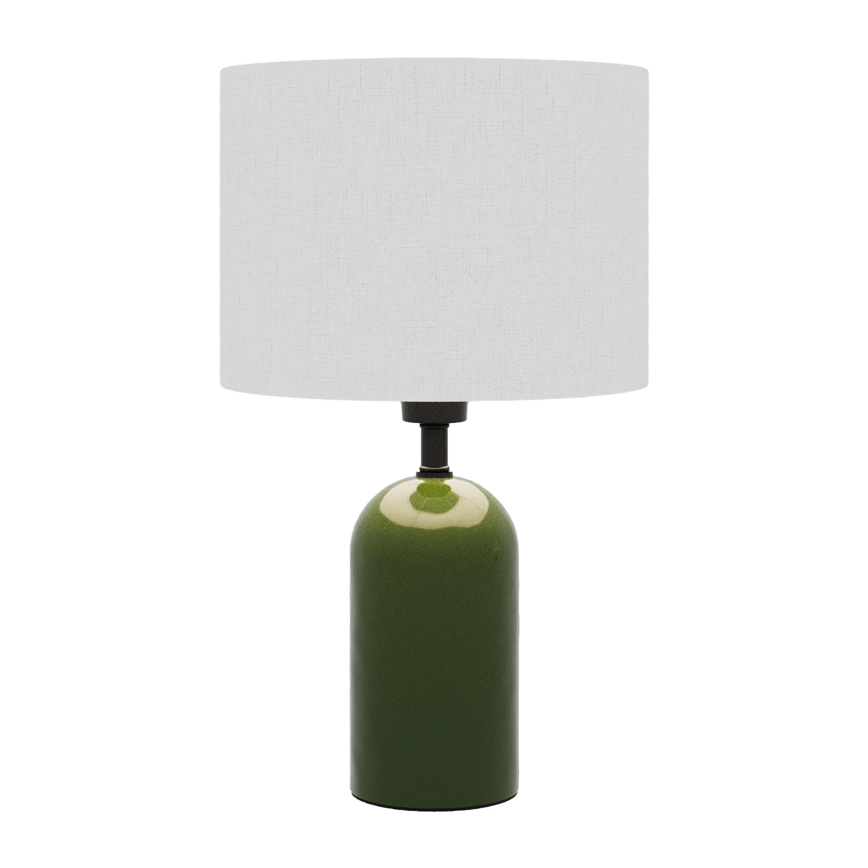 Becker - Lampe à poser en céramique verte avec abat-jour en lin naturel