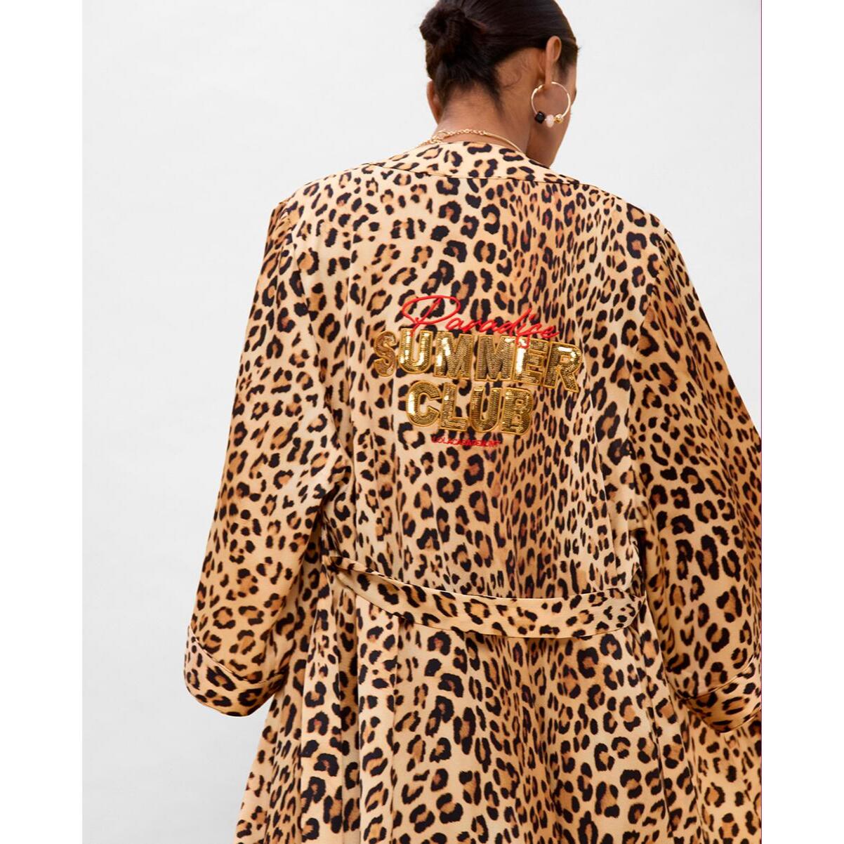 Kimono con stampa animalier