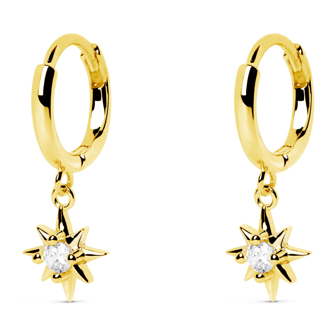 Pendientes Polar Star Plata Baño Oro
