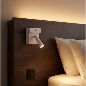 LEDS C4 Luz de lectura Gamma USB LED 3.5 Blanco cálido - 2700K ON-OFF Blanco 123lm