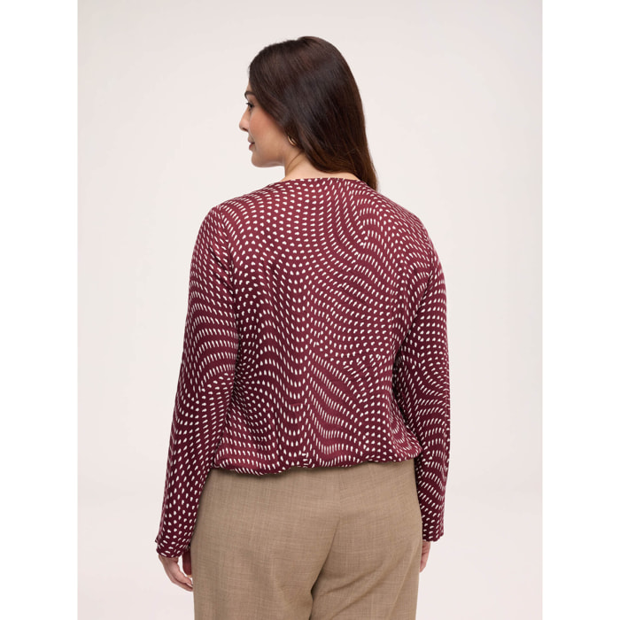 Fiorella Rubino - Blusa con stampa cuoricini - Marrone