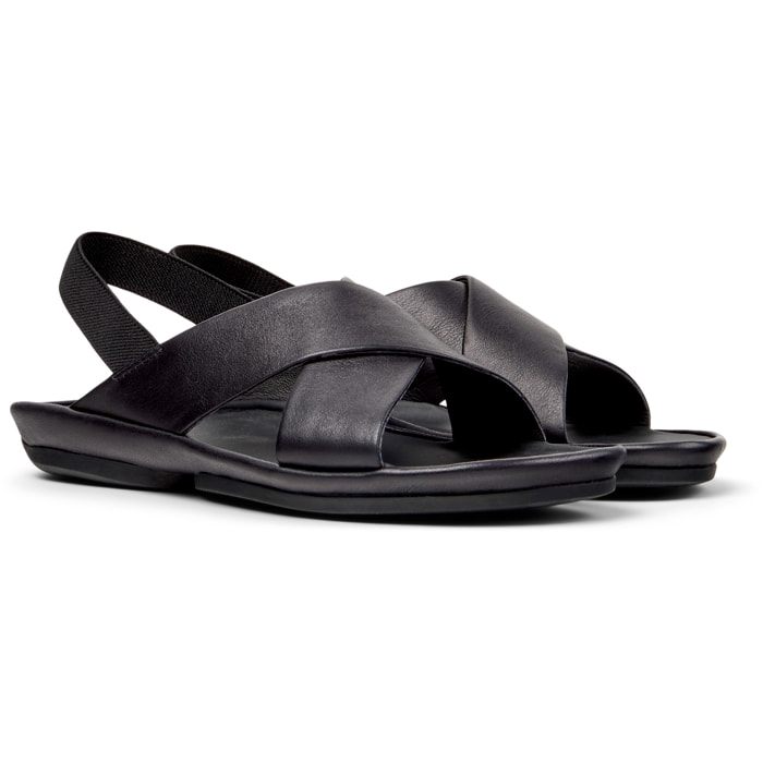 Sandalias - CAMPER Right Isla - Negro - Cuero liso