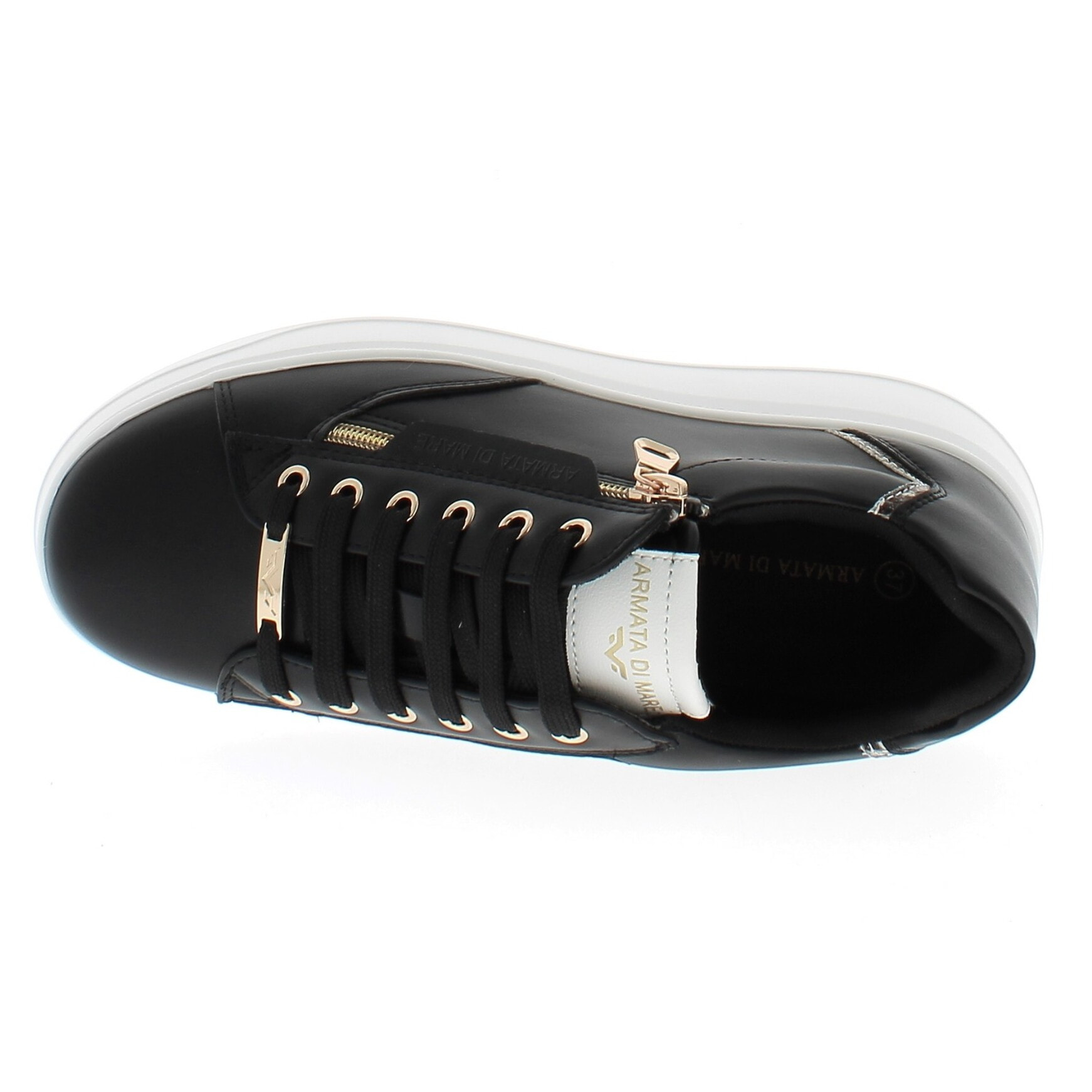 Armata di Mare Scarpe Donna Sneakers Basse con Soletta in Memory Foam AMD S61H23 Black Rock Gold