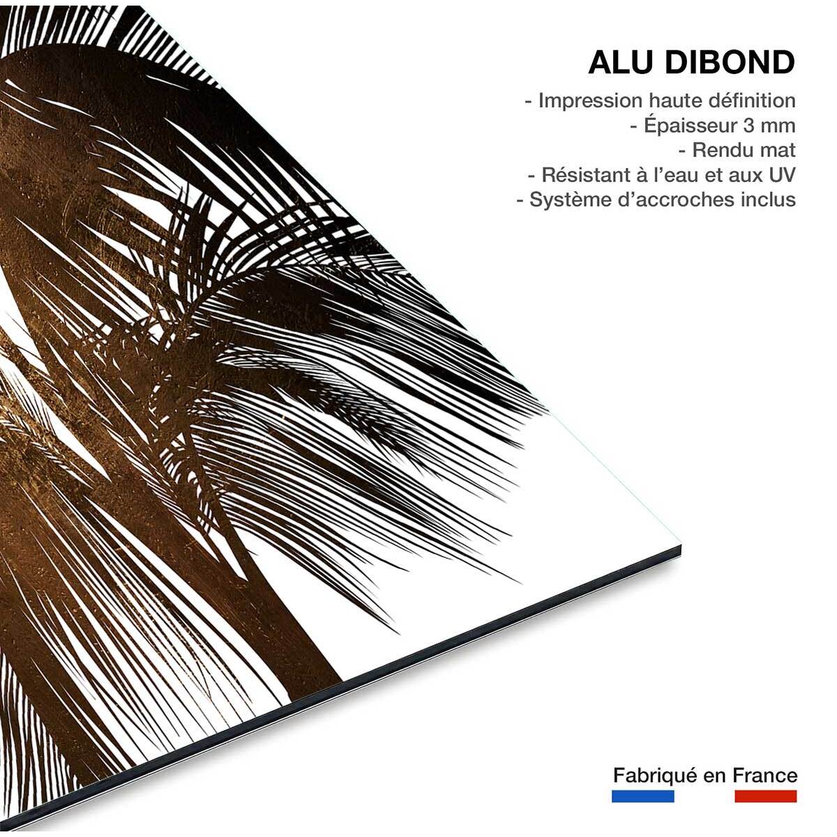 Tableau tropicale palme de bronze Tableau alu Dibond