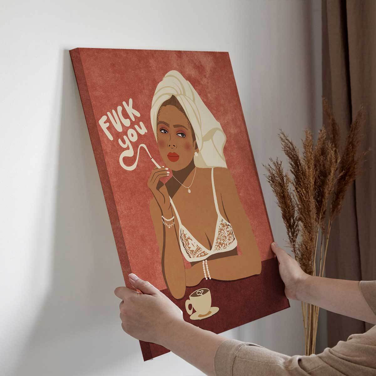 Tableau cuisine humour F*** You Toile imprimée