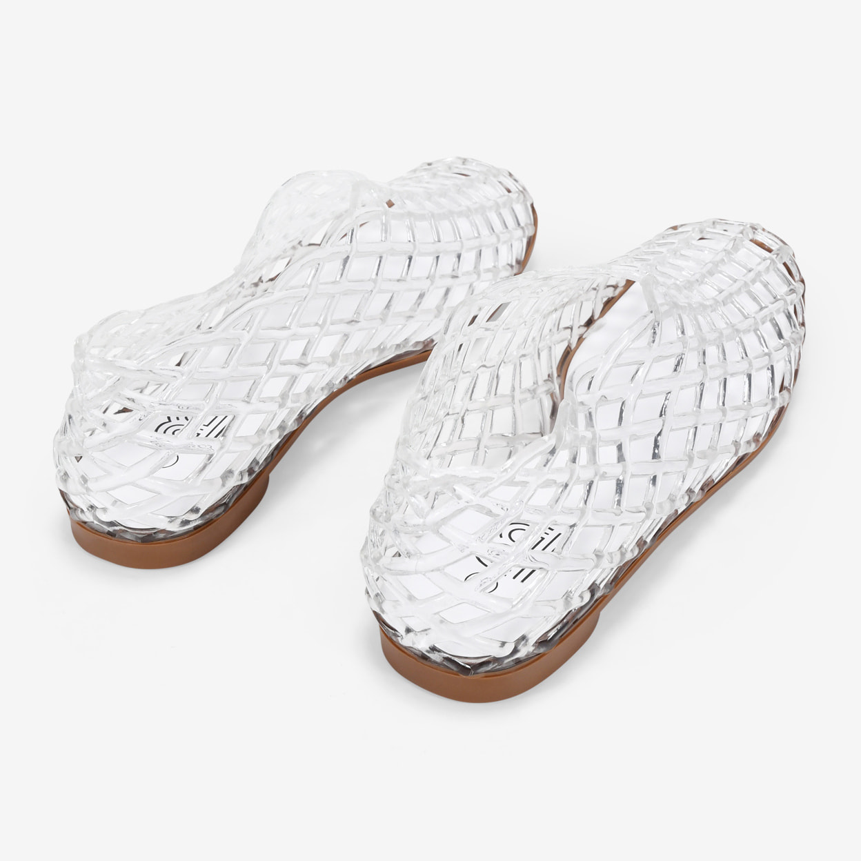 Bailarinas de goma transparentes con malla