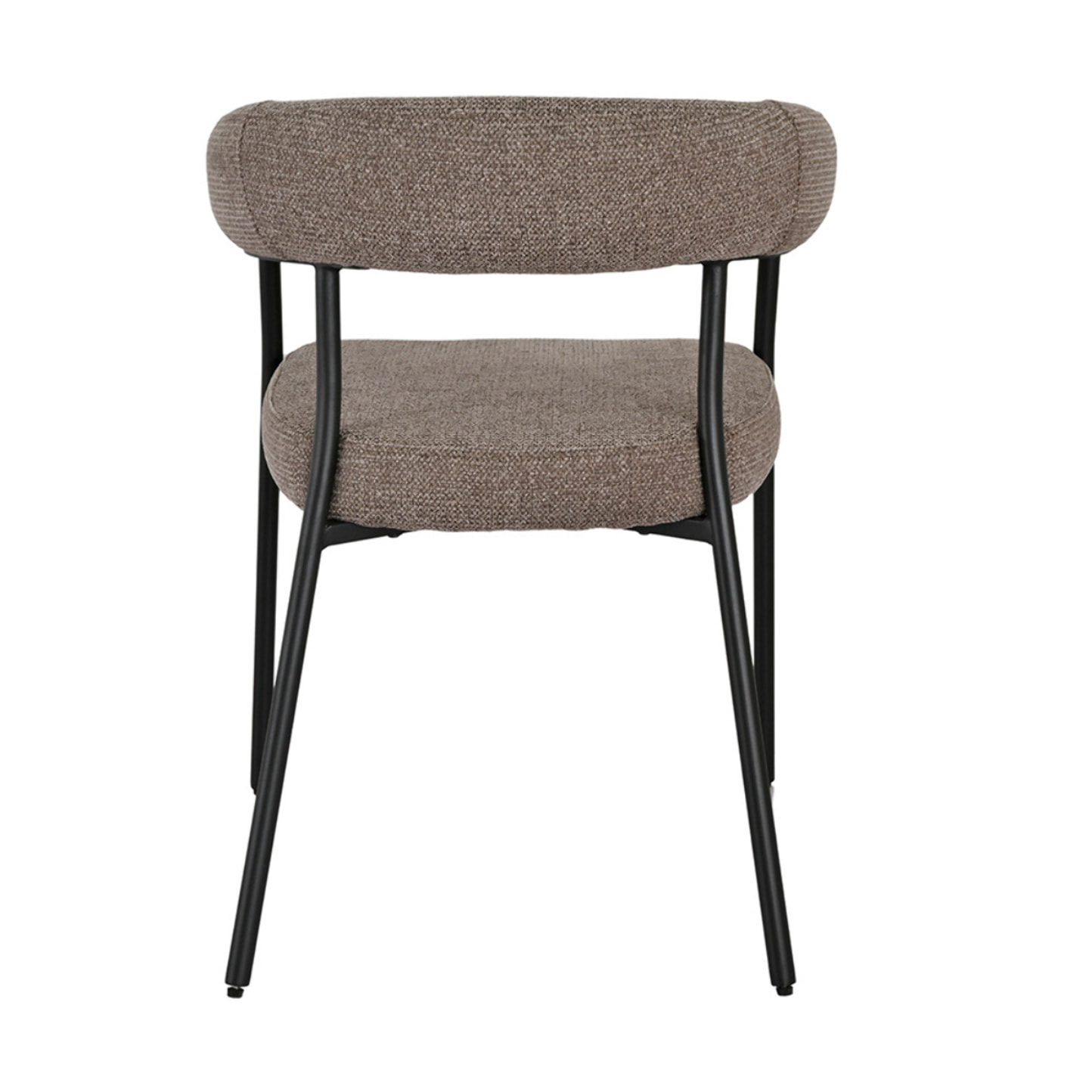 Sadie - lot de 2 chaises FSC  100% en tissu texturé - pieds en acier - Marron