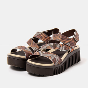 Sandalia de cuña 1573 FANTASY LINES BROWN/BRIGHTON color Lines brown