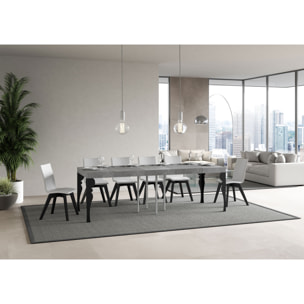 Mesa extensible 90x90/246 cm Paxon Premium Cemento estructura Antracita