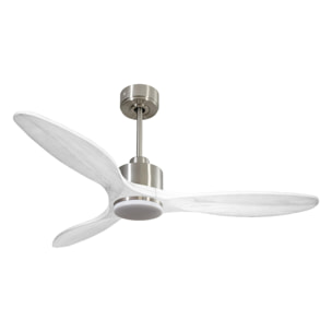 Ventilador de techo Modo Invierno/Verano Termostato Dimable Wifi Motor DC Techos Inclinados Mando a Distancia Luz tres tonos Hypersilence Memoria Vendible Shopify (AUTOMATICO) SantoriniD132C03LED65052 PURLINE