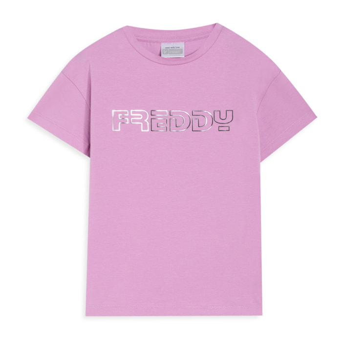 T-shirt Bambina Regular Fit con Logo FREDDY Argento