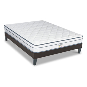 Ensemble Matelas Hybride Bartoldi & Sommier KIT15, 22 cm, Ressorts Ensachés & Mémoire de Forme, technologie Tri-Lattes, Soutien Ferme