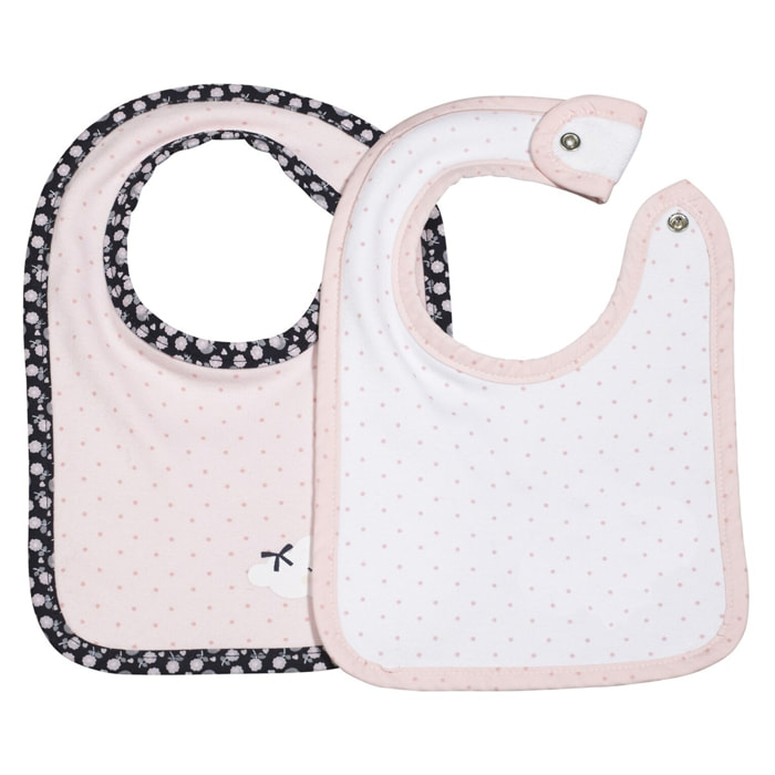 Bavoirs lot de 2 en coton  Rose