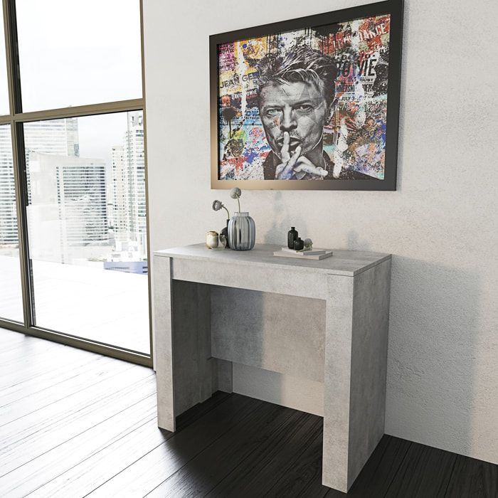 Tavolo Consolle Allungabile Oslo Fino A 2.37 Metri Tavolo 10 Posti Salvaspazio Design Moderno Consolle per Casa Ufficio 78 x 51 x 90 cm Grigio Cemento