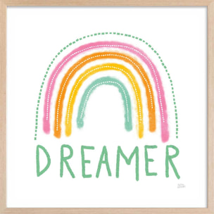 Affiche Dreamer graphic Affiche sous cadre bois