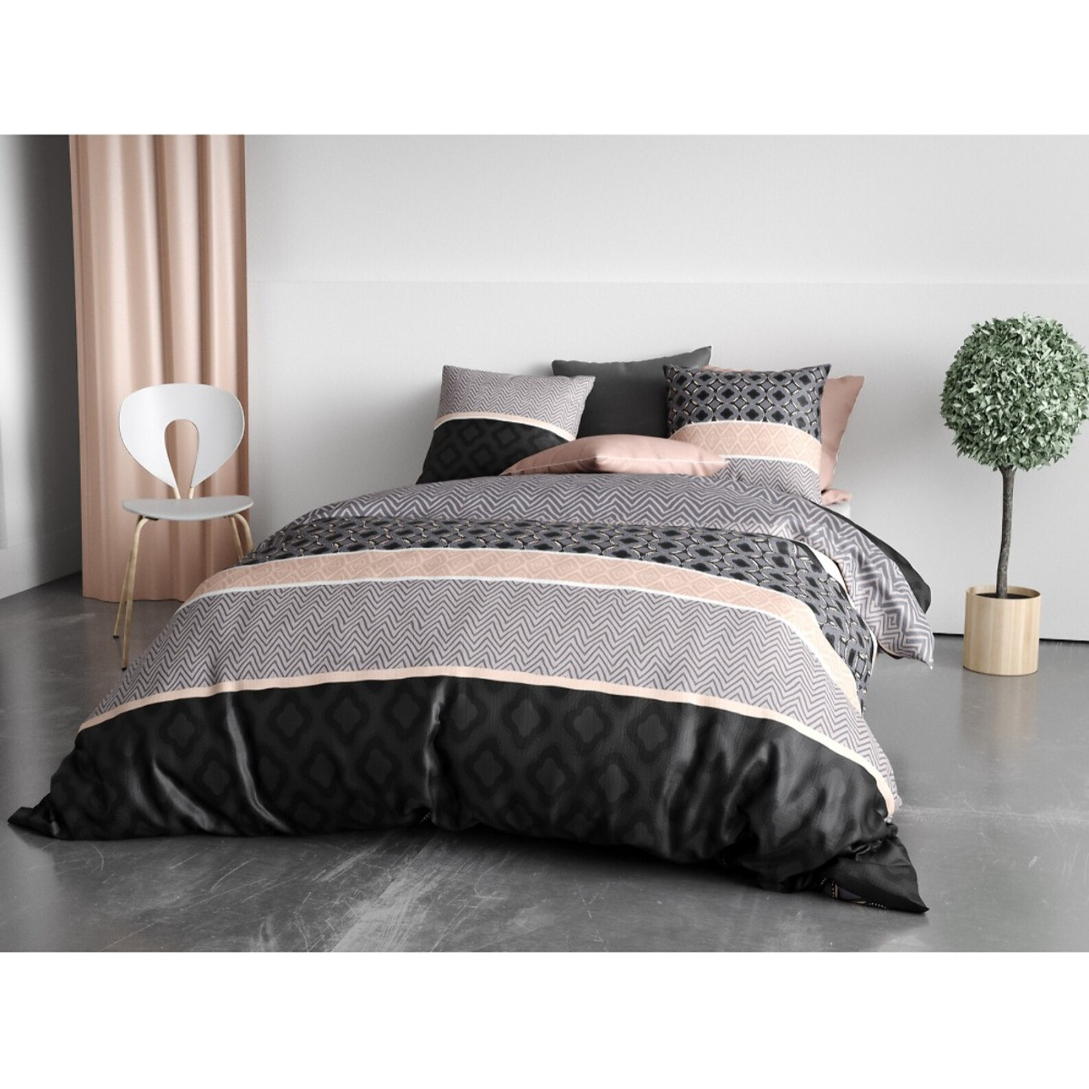 Parure Housse De Couette 3pcs 100% Coton 57 Fils Kea