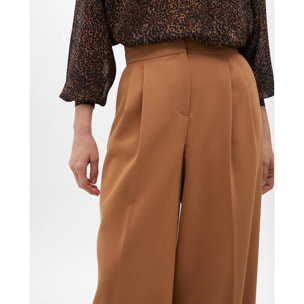 Pantaloni a palazzo a vita alta con pince