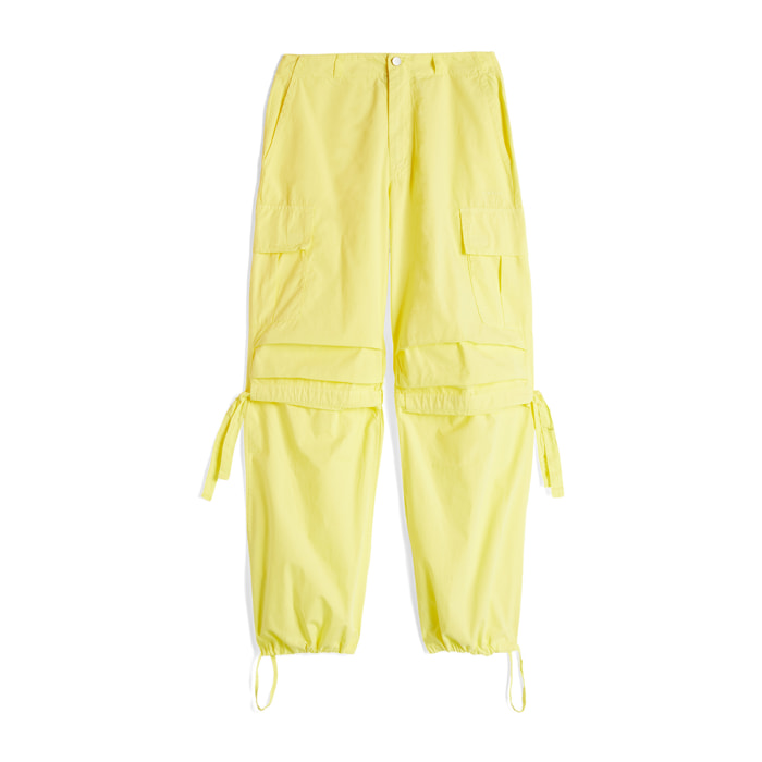 Pantaloni cargo da donna in tessuto popeline tinto capo