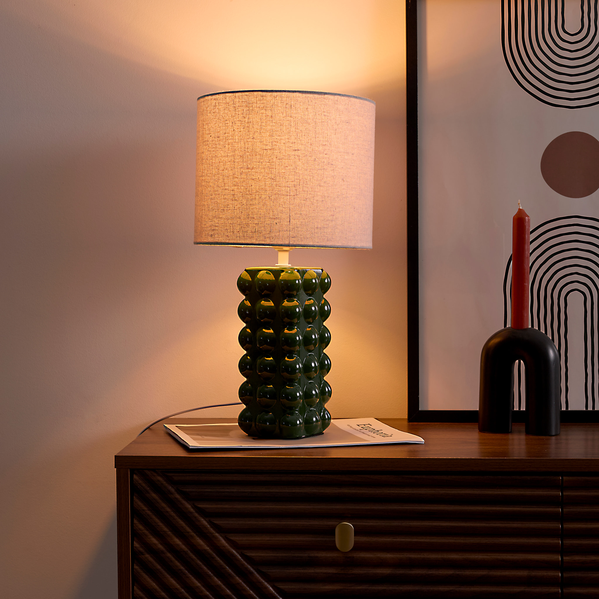 Lampe Ceramique Vert Foret